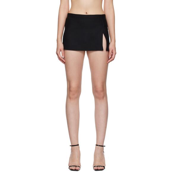 Miaou 'Micro' Black Wool Mini Skirt Size M NWT - Picture 1 of 4